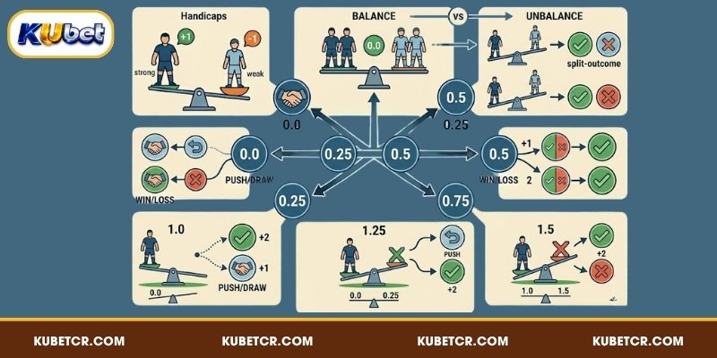 Thuật Ngữ Cá Độ Bóng Đá - Từ Điển Cá Cược Đầy Đủ Tại KUBET 3 Thuật ngữ cá độ bóng đá trong kèo chấp Handicap